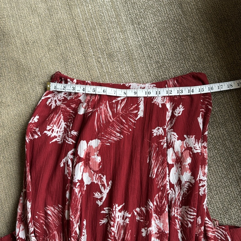 FREE PEOPLE Elegant Brick Red Floral Halter Dress - Picture 8 of 13